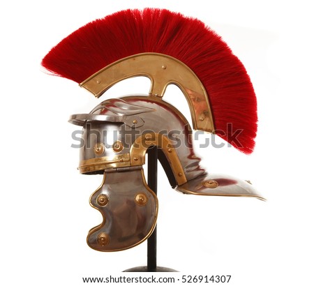 Roman infantry helmet in profile