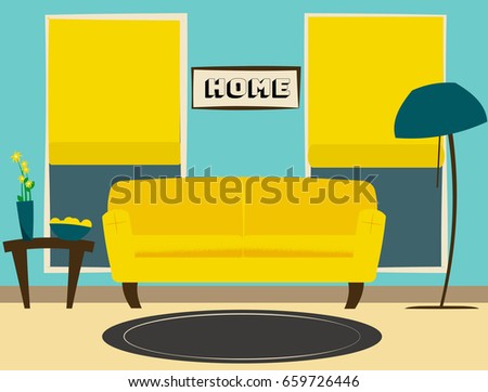 Modern Stylish Living Room Flat Design Stock Vector 659726446 ... Modern Stylish Living Room Flat Design Stock Vector 659726446 ...