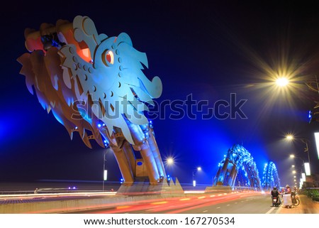 Dragon River Bridge ( Rong Bridge) in Da Nang, Vietnam