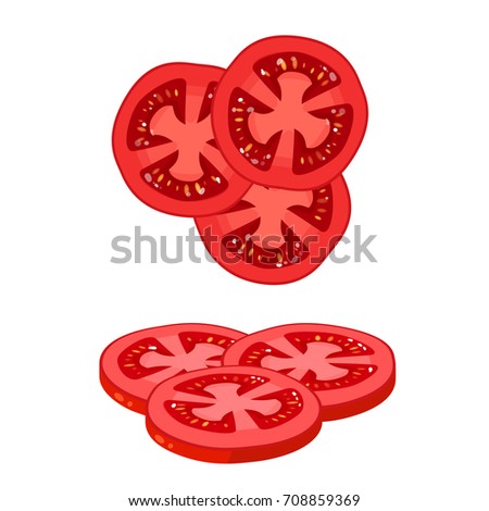 Hamburger Ingredient Sliced Tomato Vector Illustration Stock Vector ...