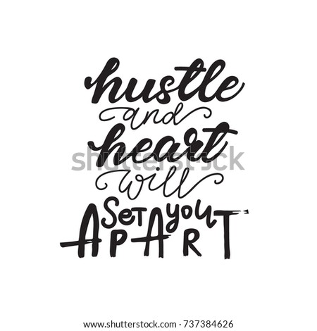 Download Lettering Layout Hustle Heart Will Set Stock Vector ...