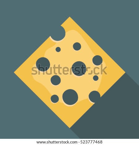 Cheese flat style realistic vector illustration.