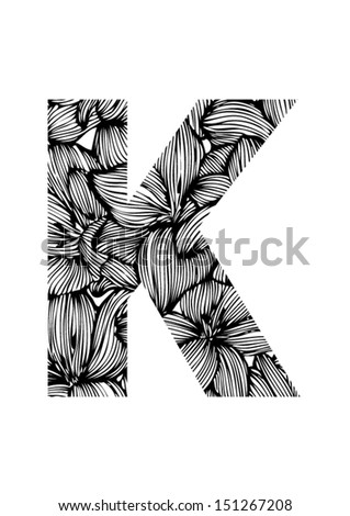 K Vector Flower Font Letter Stock Photos, Images, & Pictures | Shutterstock