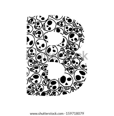 Scary Skull Font Letter B Stock Vector 159718079 - Shutterstock