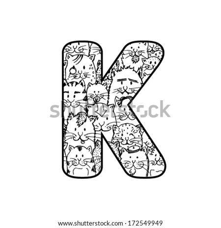 Download Cute Vector Cat Alphabet Letter K 库存矢量图 172549949 - Shutterstock
