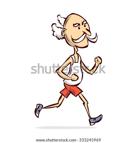 Old Man Jogging Park Hand Drawn Stock Vector 333245969 - Shutterstock
