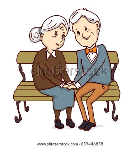 Sad Senior Woman Sitting Vector Cartoon Stock Vector 349407533 ...