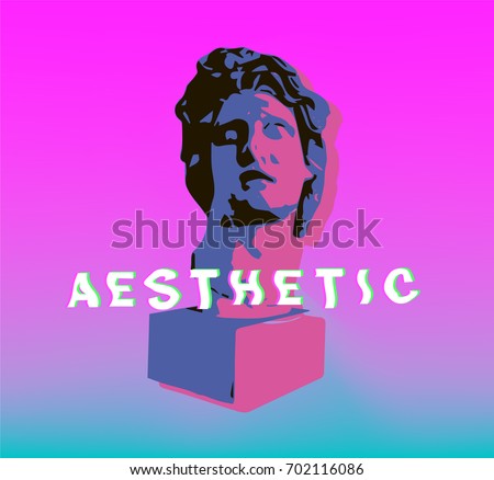 Vaporwave Statue Roman Statue Antique Modern Stock Vector 702116086 ...