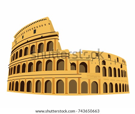 Coliseum Rome Italy Vector Colosseum Hand Stock Vector 743650663 ...