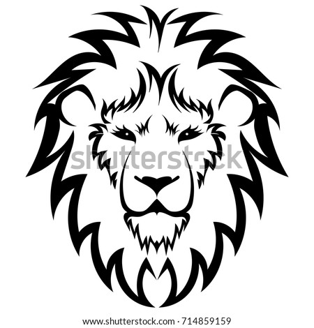 Lion Logo Black White Lion Head Stock Vector 714859159 - Shutterstock