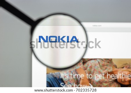 Milan, Italy - August 10, 2017: Nokia website homepage. It is a Finnish multinational communications, information technology and consumer electronics company. Nokia logo visible.