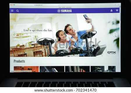 Milan, Italy - August 10, 2017: Yamaha website homepage. Yamaha logo visible.