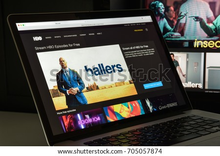 Milan, Italy - August 10, 2017: hbo.com website homepage. It is an American premium cable and satellite television network. hbo logo visible.