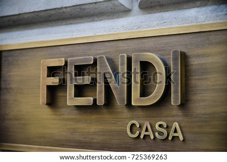 Milan, Italy - September 24, 2017: Fendi store in Milan. Fashion week Fendi shopping