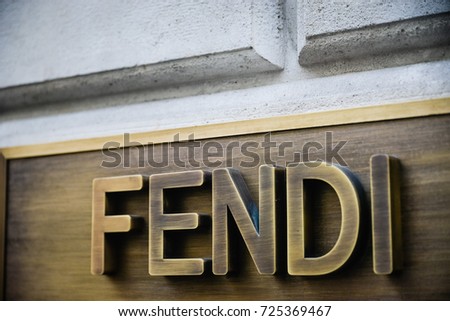 Milan, Italy - September 24, 2017: Fendi store in Milan. Fashion week Fendi shopping