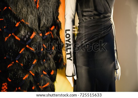 Milan, Italy - September 24, 2017: Versace store in Milan. Fashion week Versace shopping