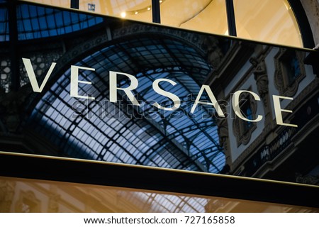 Milan, Italy - September 24, 2017: Versace store in Milan. Fashion week Versace shopping