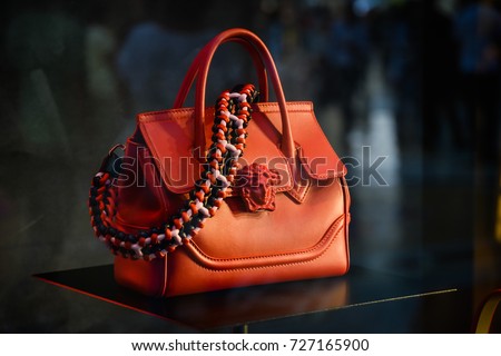 Milan, Italy - September 24, 2017: Versace bag in a store in Milan