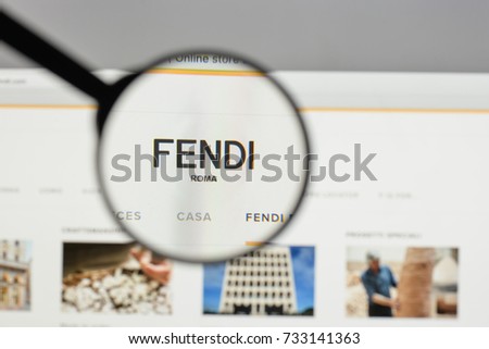 Milan, Italy - August 10, 2017: Fendi logo on the website homepage.