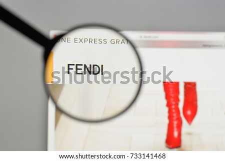 Milan, Italy - August 10, 2017: Fendi logo on the website homepage.