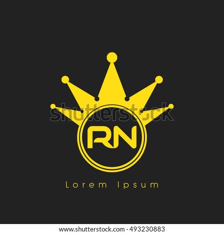 Logo Letters R N Yellow Crowned Stock Vector 493230883 - Shutterstock