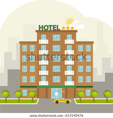  Hotel  Threestar Hotel  Flat Design Vector   613140476 Shutterstock
