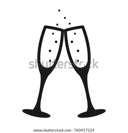 Wedding Stencil Featuring Wine Glasses Bottle Stock Vector 65221648 ...