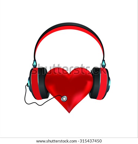 Heart Headphones Concept Music Lover Stock Vector 112853668 - Shutterstock