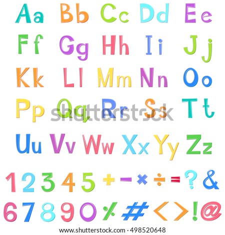 Alphabetic Fonts Numbers Stock Vector 207393076 - Shutterstock