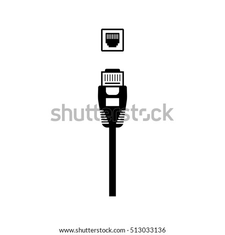 Ethernet Cable Network Port Vector Icon Stock Vector (Royalty Free