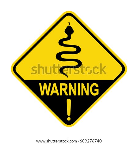 Warning Sign Beware Snake Symbol Stock Vector 609276740 - Shutterstock