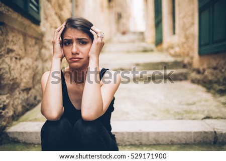 Woman Sad Face Crying Expressionsad Emotiondespairsadness Woman Stock ...