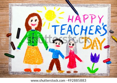 Colorful drawing - Teacher's Day card
