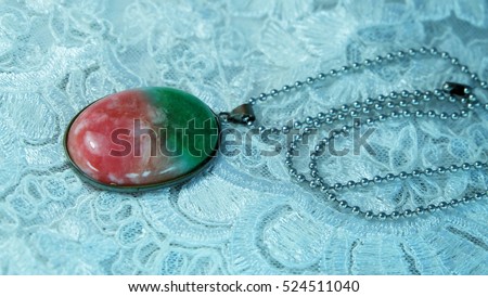 Three color jade necklace Chinese people called the Fu Lu Shou.