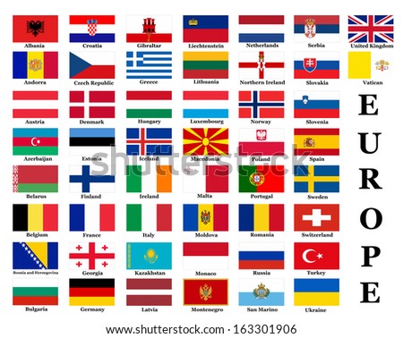 List All European Country Flags Stock Illustration 163301906 - Shutterstock