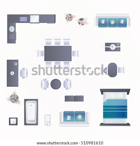 Modern Furniture Top View modern furniture design elements top view stock vector 484951753 Modern Furniture Top View modern furniture design elements top view stock vector 484951753