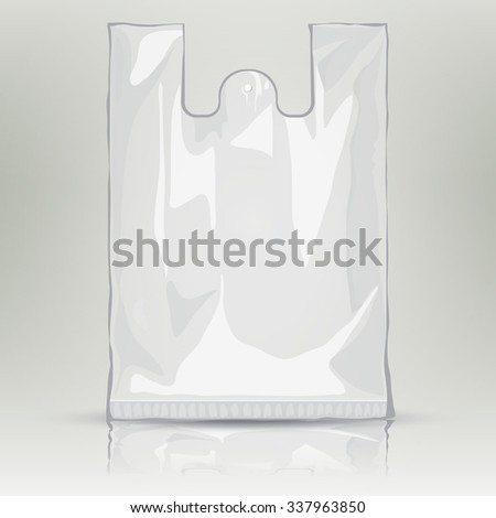 Disposable Plastic Bag Mock Template Empty Stock Vector 335216084 Shutterstock Plastic Bag Design Template