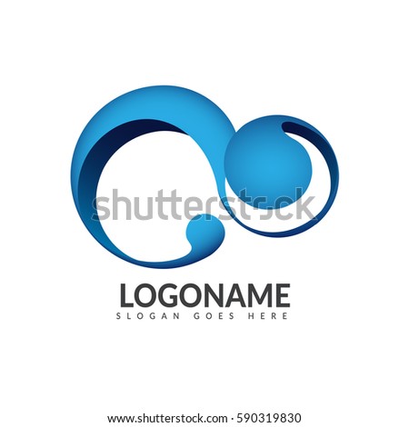 Abstract Blue Circle Elegant Logo Vector Stock Vector 590319830