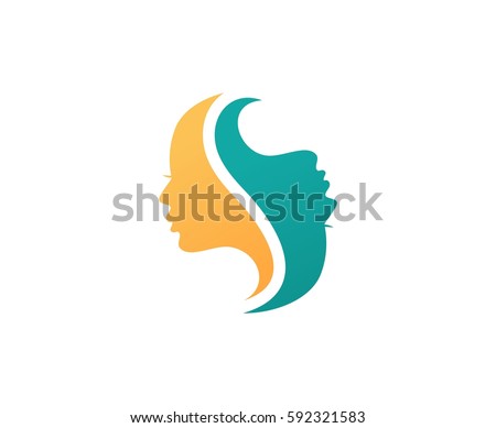 Woman Face Logo Vector de stock592321583: Shutterstock