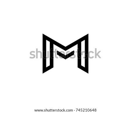 Letter M Logo Monogram Overlapping Line Stock Vector 557791495 ...