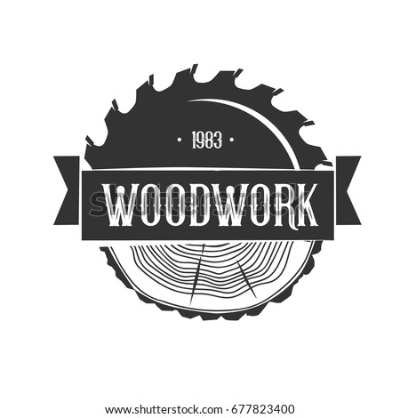 Carpentry Tools Logo Templates Black White Stock Vector 