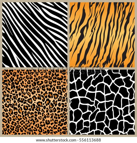 Seamless Tiling Animal Print Patterns Tiger Stock Vector 11287474 ...