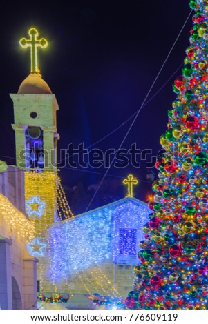 view of the greek orthodox church of the annunciation with christmas decorations and a - Greek Christmas Decorations view of the greek orthodox church of the annunciation with christmas decorations and a - Greek Christmas Decorations