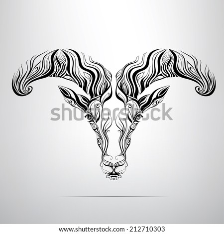 Vector Head Ram Ornament Stock Vector 212710303 - Shutterstock