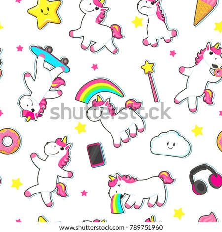 Vector Unicorn Magic Object Seamless Pattern Stock Vector (Royalty Free) 789751960 - Shutterstock