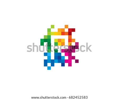 letter r pixel color mosaic icon stock vector 682452583 shutterstock pixel letter r