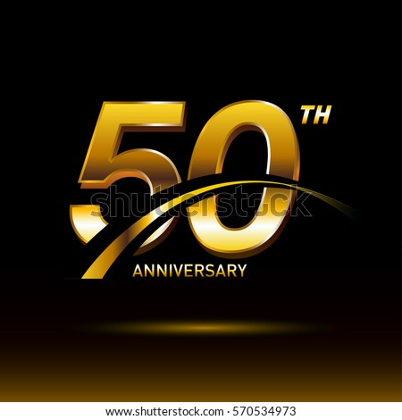 50 Years Golden Anniversary Logo Celebration Stock Vector 570534973