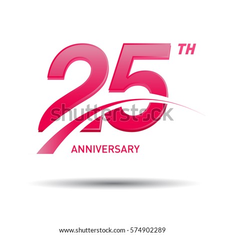 25 Years Pink Anniversary  Business Coorporate Stock Vector 