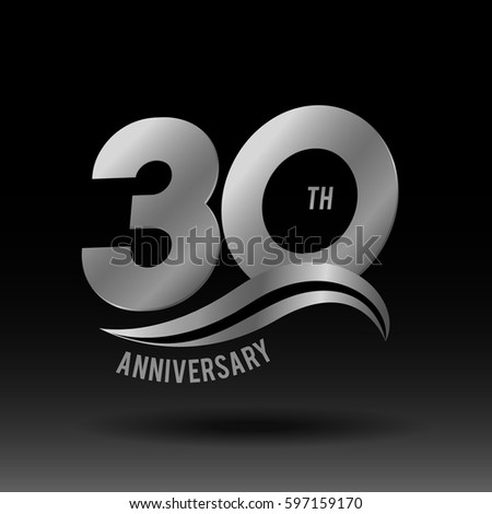 Celebrating 30th Anniversary Logo Silver Ring Stock Vector 526672477