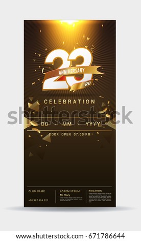 23 Anniversary Elegance Gold Logo Linked Stock Vector 717808069